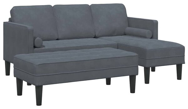 VidaXL Kanapé Szett 2 pcs Sötétszürke 173 x 131 x 67 cm Bársony
