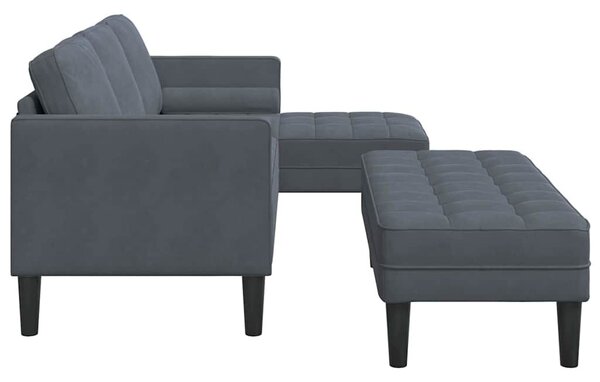 VidaXL Kanapé Szett 2 pcs Sötétszürke 173 x 131 x 67 cm Bársony