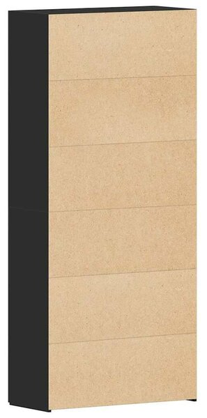 VidaXL Cipőszekrény polcokkal Fekete 80 x 35.5 x 180 cm Faanyag