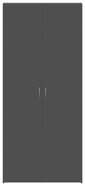 VidaXL Cipőszekrény polcokkal Fekete 80 x 35.5 x 180 cm Faanyag