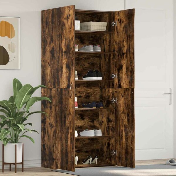 VidaXL Cipőszekrény polcokkal Sokszínű 80 x 35.5 x 180 cm Faanyag
