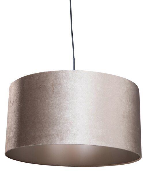 Függőlámpa Fekete Taupe Színű Bársonyernyővel 50cm - Combi 1