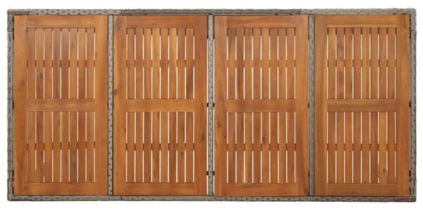 9 részes szürke polyrattan kerti étkezőgarnitúra párnával