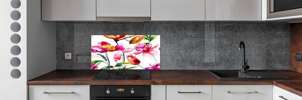 Konyhai fali panel Vadvirágok