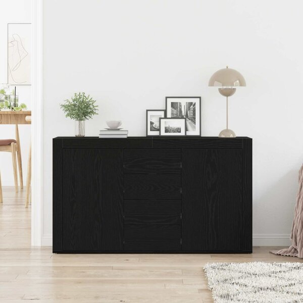 VidaXL Széf Fekete tölgy 120 x 36 x 69 cm Szerelt Fa