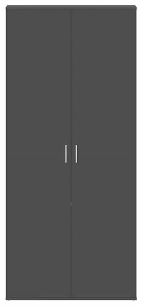 VidaXL Cipőszekrény ajtóval Fekete 80 x 39 x 180 cm Faanyag