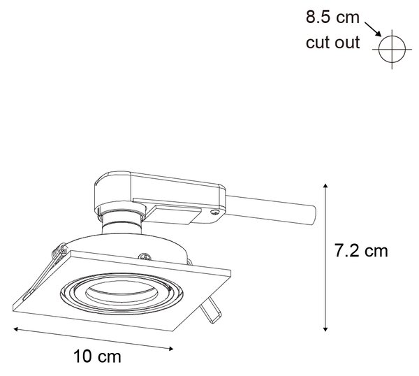 6 darabos modern süllyesztett spotlámpa készlet, fegyverszürke, GU10, 50mm, kerek, dönthető - Qure