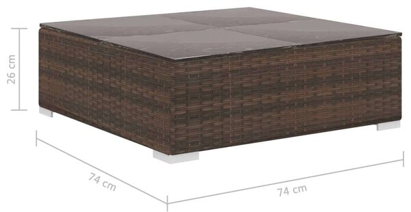 Polyrattan Kerti Bútorszett - 4 részes - Barna