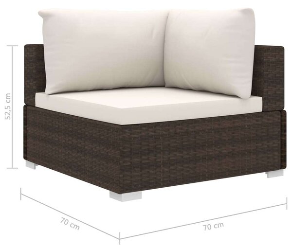 Polyrattan Kerti Bútorszett - 4 részes - Barna