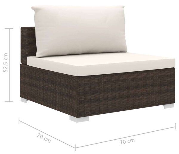 Polyrattan Kerti Bútorszett - 4 részes - Barna