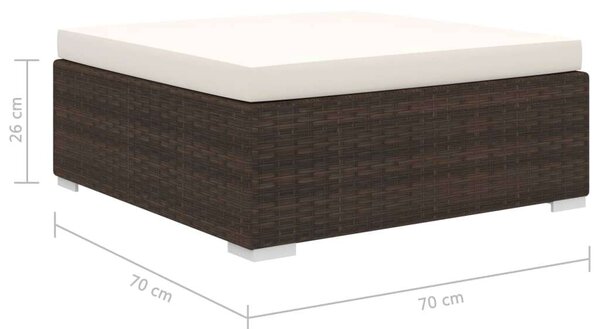 Polyrattan Kerti Bútorszett - 4 részes - Barna