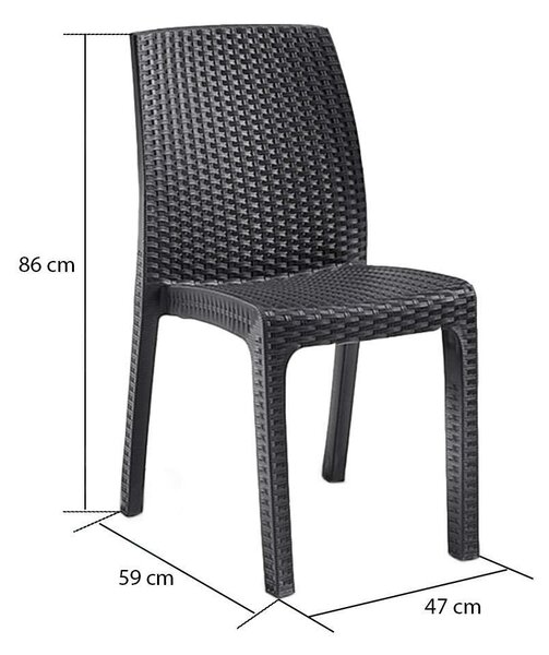 Hellda Kerti Bútor Szett - 6+1 Fős - Grafit