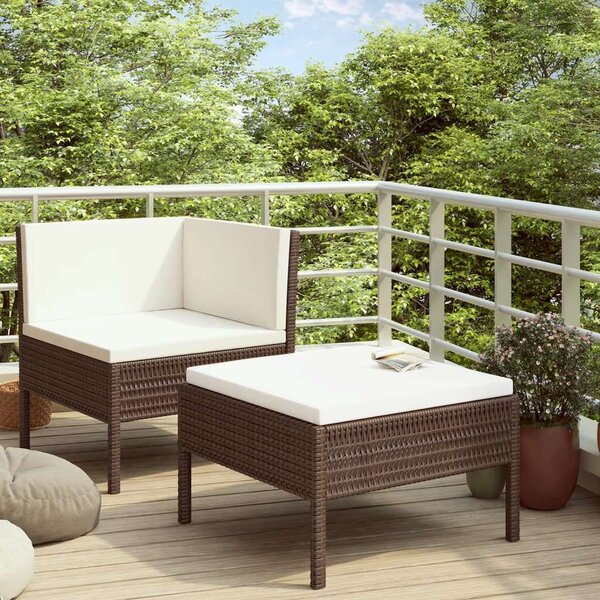 VidaXL Polyrattan Kerti Sarokgarnitúra - 2 részes