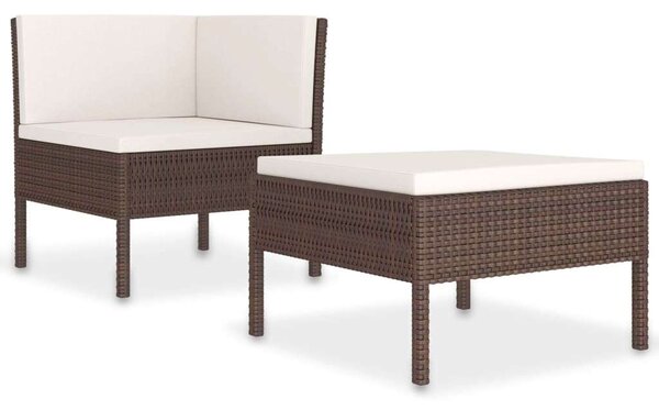 VidaXL Polyrattan Kerti Sarokgarnitúra - 2 részes