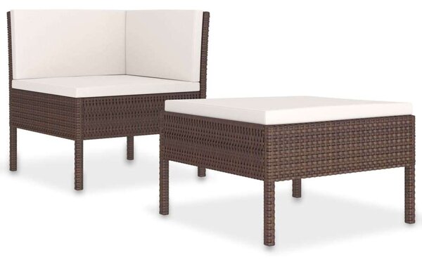 VidaXL Polyrattan Kerti Sarokgarnitúra - 2 részes