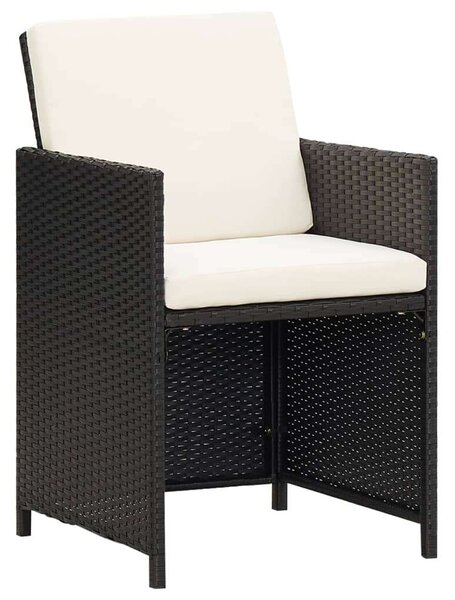 VidaXL Polyrattan Kerti Étkezőgarnitúra - 19 Személyes - Fekete