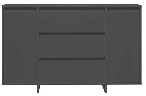 VidaXL Széf fiókkal Fekete 120 x 41 x 75 cm Faanyag
