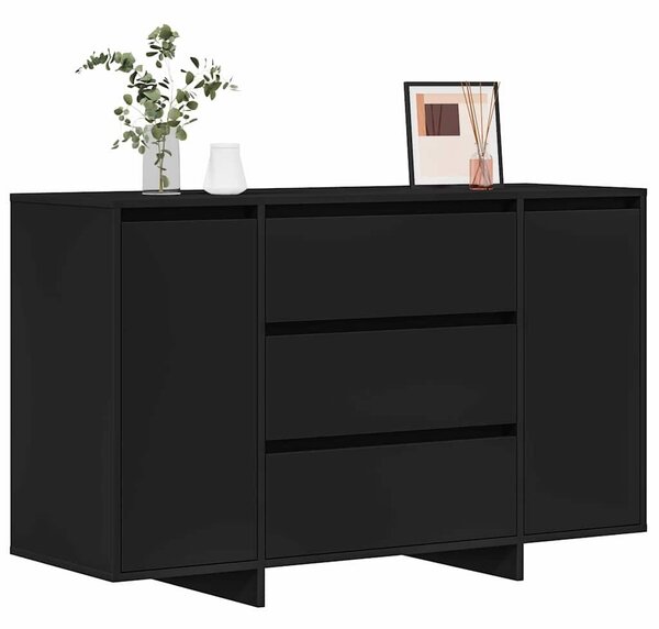 VidaXL Széf fiókkal Fekete 120 x 41 x 75 cm Faanyag
