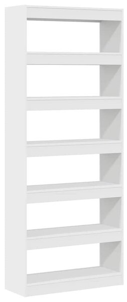 VidaXL Könyvszekrény polcokkal Fehér 80 x 30 x 198 cm Faanyag