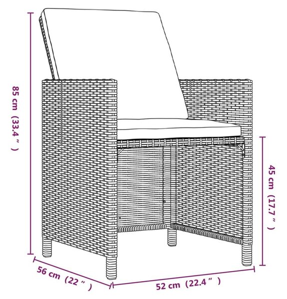 VidaXL Polyrattan Kerti Étkezőgarnitúra - 9 részes, Bézs