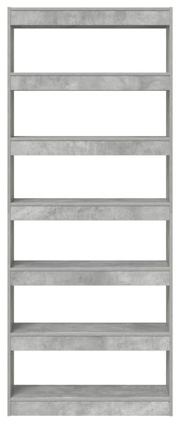 VidaXL Könyvszekrény polcokkal Beton szürke 80 x 30 x 198 cm Faanyag