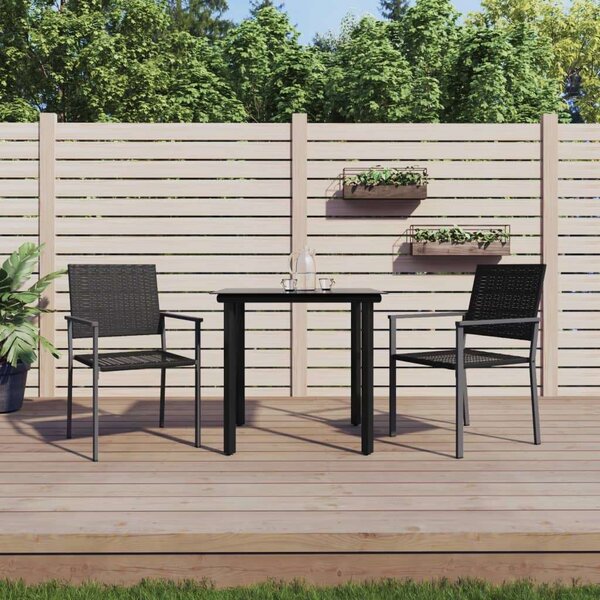 VidaXL 3-részes polyrattan és acél kerti étkezőgarnitúra