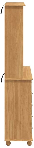 VidaXL bufet 'ASKIM'Mézbarna 91x40x199,5 cm Tömörfa Fenyő