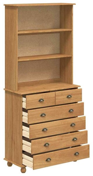 VidaXL bufet 'ASKIM'Mézbarna 91x40x199,5 cm Tömörfa Fenyő