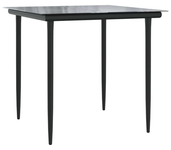 VidaXL Kerti Étkezőgarnitúra - 5 részes - Fekete Polyrattan