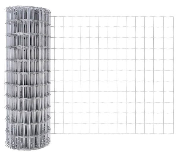 VidaXL Kerítés oszlopokkal Ezüst 0,4 x 25 m Acél
