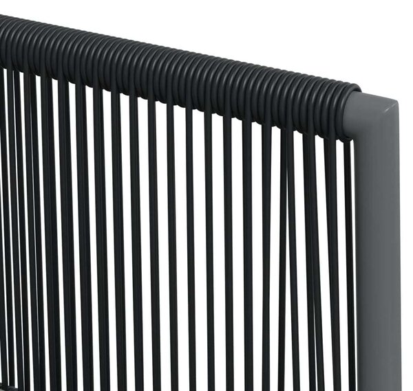 VidaXL Kerti Étkezőgarnitúra - 5 részes - Fekete Polyrattan