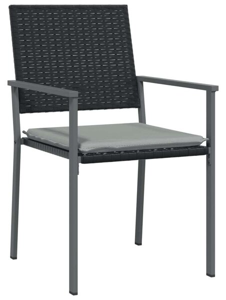 VidaXL 5-részes polyrattan és acél kerti étkezőgarnitúra párnával