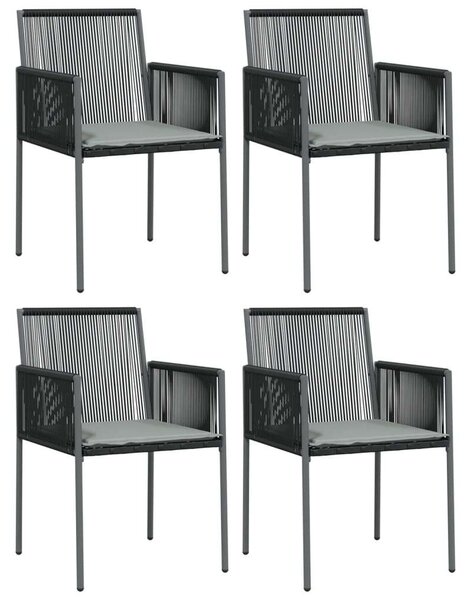 VidaXL Kerti Étkezőgarnitúra - 5 részes - Fekete Polyrattan
