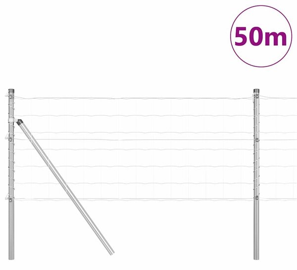 VidaXL Kültéri Euro Kerítés Talaj Rögzítő 50 x 0,6 m Horganyzott Acél