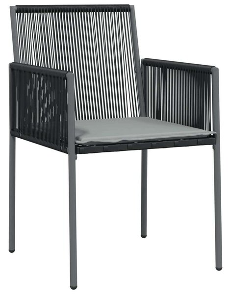 VidaXL Kerti Étkezőgarnitúra - 5 részes - Fekete Polyrattan