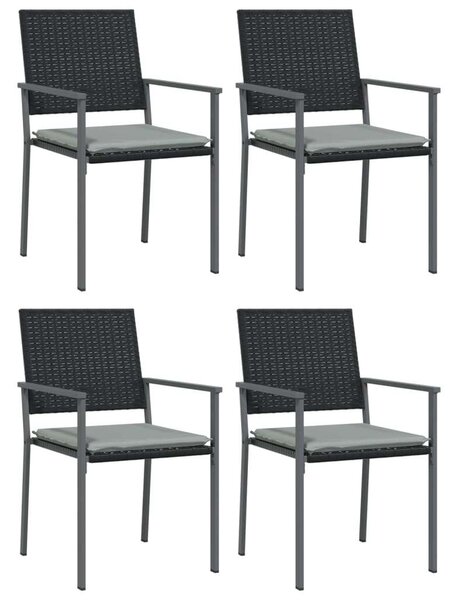 VidaXL 5-részes polyrattan és acél kerti étkezőgarnitúra párnával