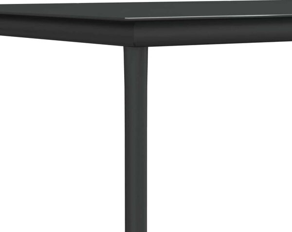 VidaXL Kerti Étkezőgarnitúra - 5 részes - Fekete Polyrattan
