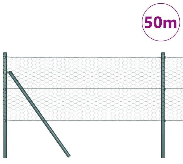 VidaXL Hatszögletű kerítés talajrögzítő 50 x 0,6 m PVC-bevonatos acél