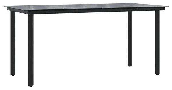 VidaXL 7 részes fekete polyrattan kerti étkezőgarnitúra párnával