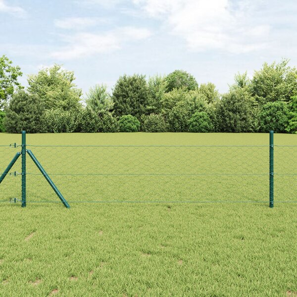 VidaXL Hatszögletű kerítés talajrögzítő 50 x 1,2 m PVC-bevonatos acél