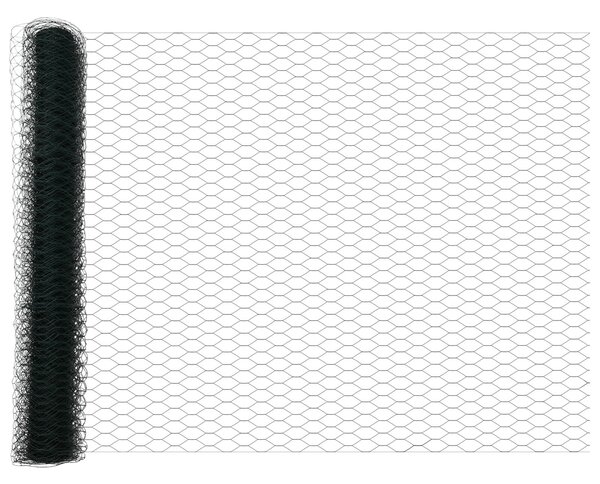 VidaXL Hatszögletű kerítés talajrögzítő 100 x 1,4 m PVC-bevonatos acél