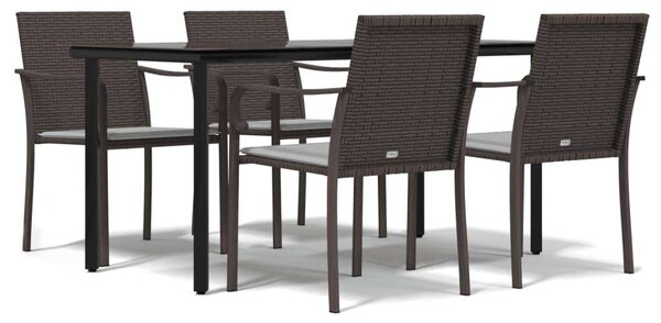 Kertbútor Szett - Polyrattan Étkezőgarnitúra - 5 részes