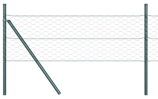 VidaXL Hatszögletű kerítés talajrögzítő 50 x 1,2 m PVC-bevonatos acél