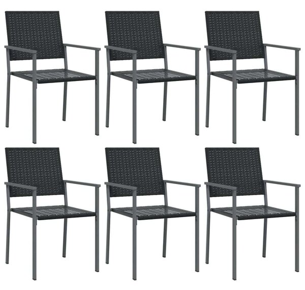 VidaXL 7-részes polyrattan és acél kerti étkezőgarnitúra
