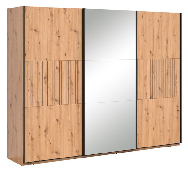 Gardróbszekrény Ludale 118, Laminált forgácslap, 215x280x78cm, Artisan tölgy