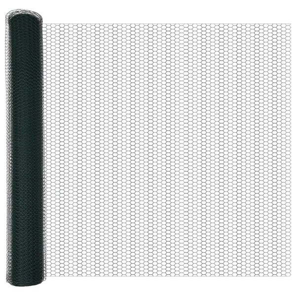 VidaXL Hatszögletű kerítés talajrögzítő 50 x 1,4 m PVC-bevonatos acél