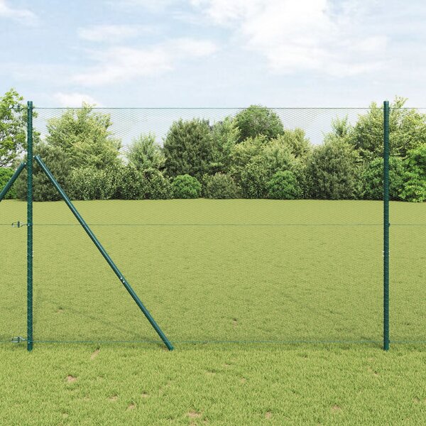 VidaXL Hatszögletű kerítés talajrögzítő 50 x 1,5 m PVC-bevonatos acél