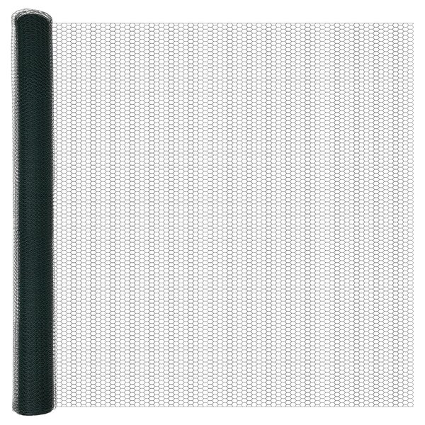 VidaXL Hatszögletű kerítés talajrögzítő 50 x 1,5 m PVC-bevonatos acél