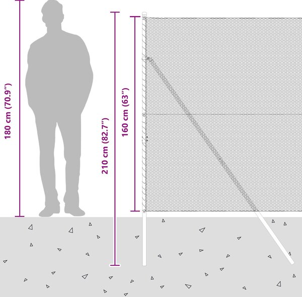 VidaXL Hatszögletű kerítés talajrögzítő 50 x 1,6 m PVC-bevonatos acél