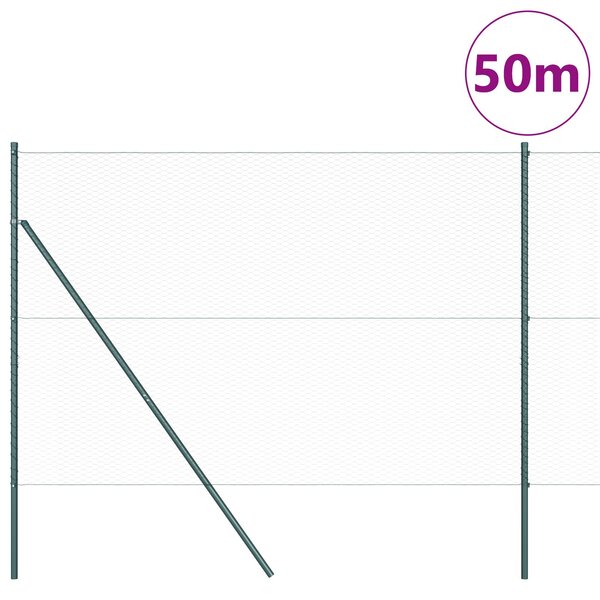 VidaXL Hatszögletű kerítés talajrögzítő 50 x 1,5 m PVC-bevonatos acél